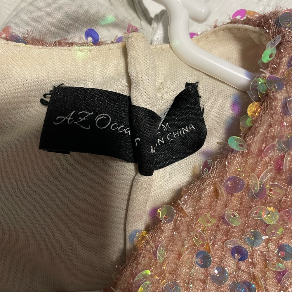 Azazie champagne shimmer dress - Picture 8 of 8